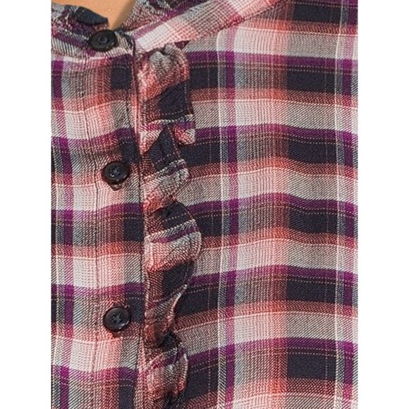Tartan Plaid Button Down Long Sleeve Shirt Top Sz 0X NWT - Picture 5 of 9